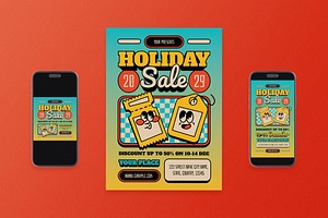 Blue Holiday Sale Flyer, a Flyer Template by Aiyari Graphic