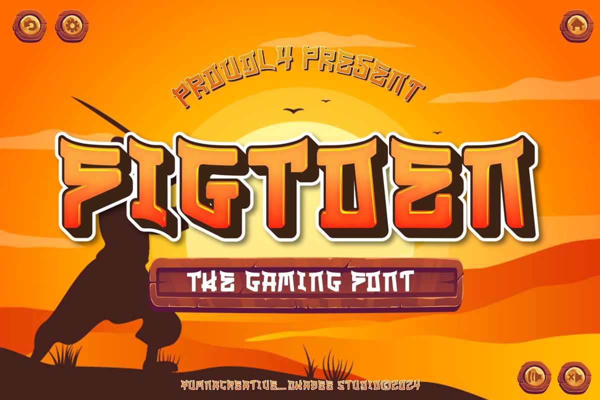 Figtoen - Gaming Font, a Font by Dhabee (Photo 1 of 15)