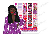 Galentines Stickers 2x1,5, a Stationery Template by GlamArtZhanna (Thumbnail 3 of 6)