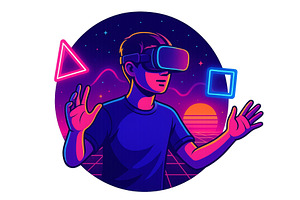 Virtual reality experience engages a, a Technology Illustration by ZinetroN