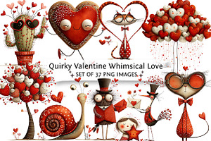 Quirky Valentine Whimsical Love Clip, an Illustration by DreamPrint404