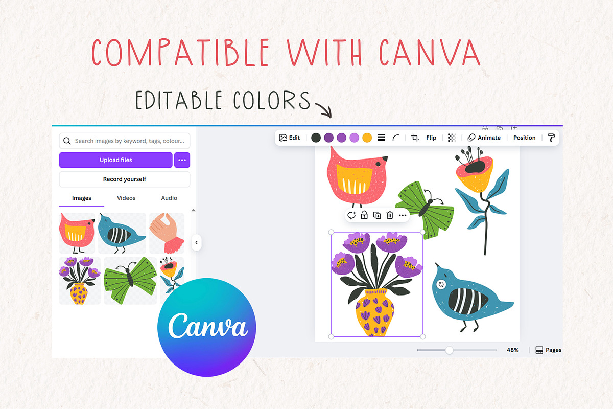DOPAMINE BLOOMS - vector florals kit, a Decorative Illustration by My Space Garden (Photo 13 of 17)