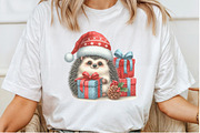 Watercolor Cute Christmas Hedgehog, a Seasonal Illustration by Rose Art (Thumbnail 3 of 6)