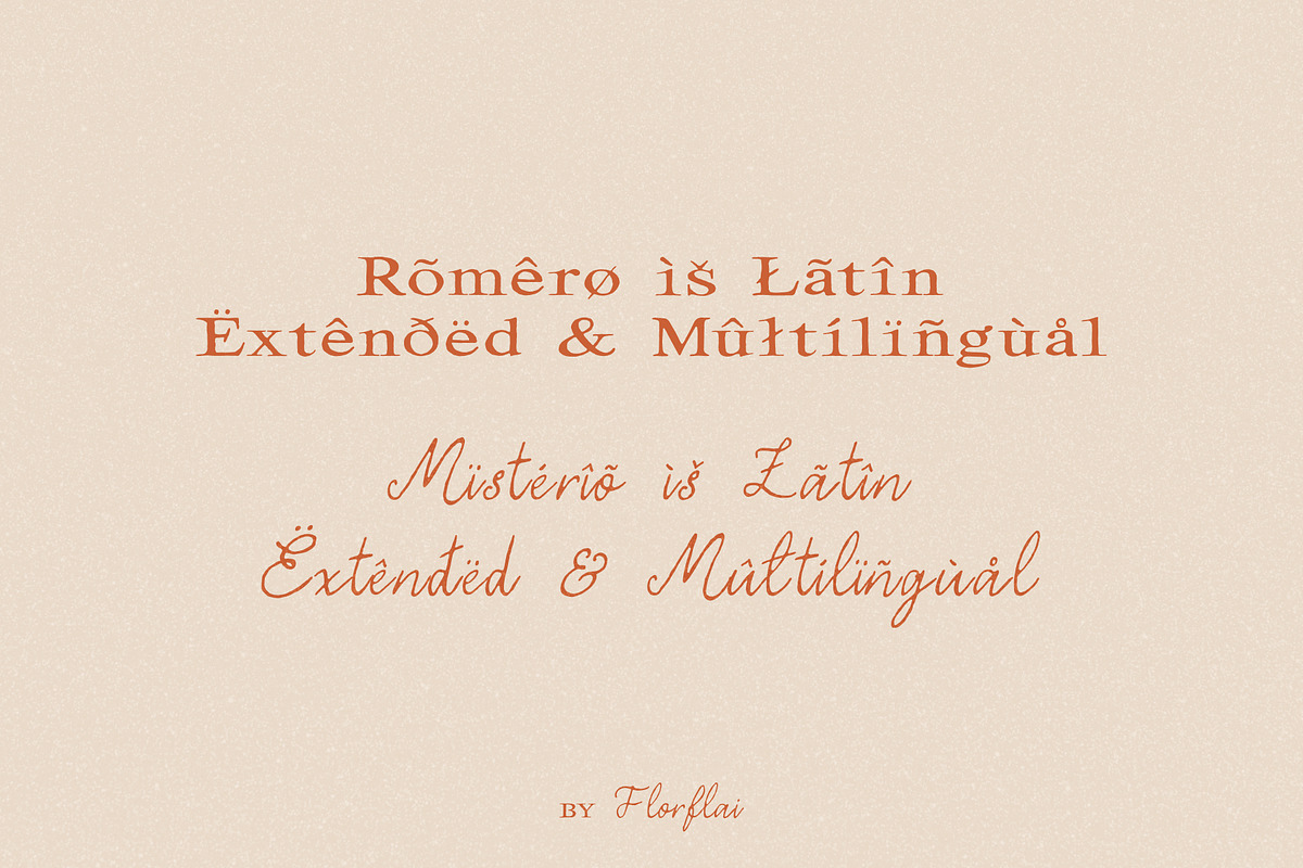 Romero & Misterio - Vintage Font Duo, a Handwritten Font by Florflai (Photo 6 of 6)