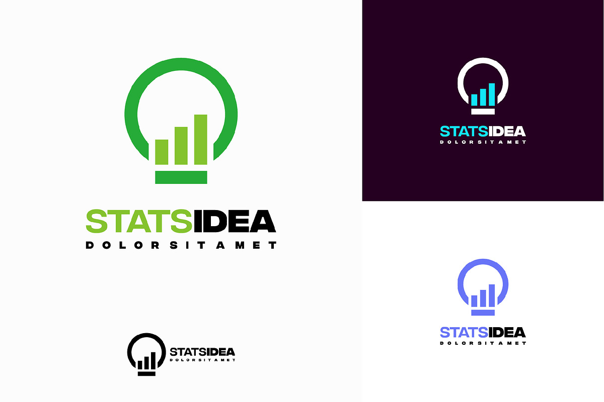 Set of Idea Stats Logo designs, a Branding & Logo Template by Lucky Creative (Photo 5 of 5)
