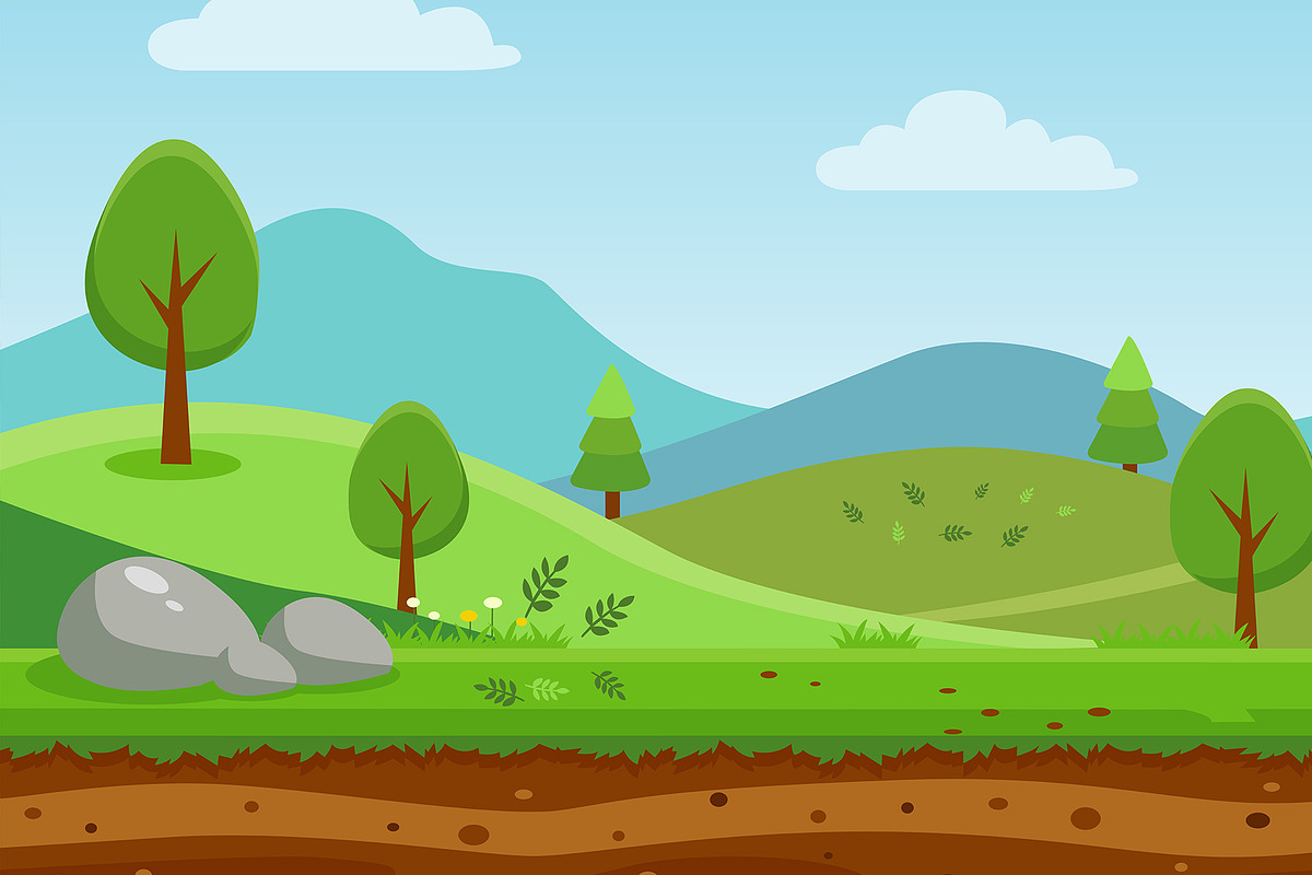 Seamless Nature Game Background, a Decorative Illustration by Vowx Studios (Photo 3 of 3)