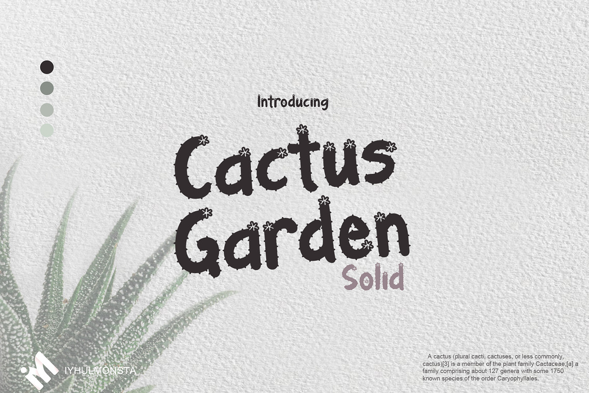 Cactus Garden Solid, a Font by iyhulmonsta (Photo 1 of 8)