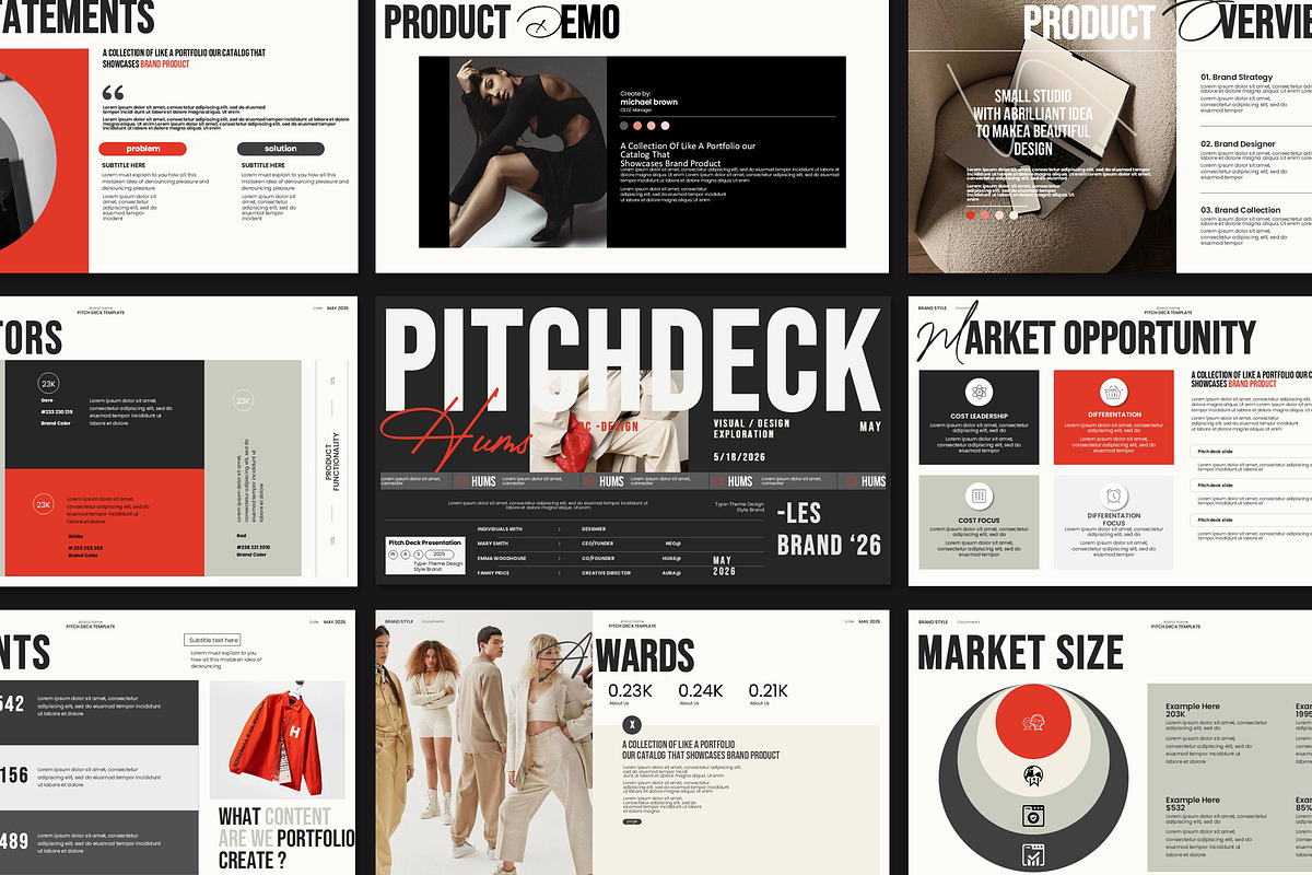 Pitch Deck Presentation Template, a Presentation Template by Aura Agency (Photo 5 of 11)