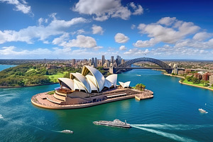 Sydney Opera House and Harbour Bridg, a Photo by Iftikhar Alam