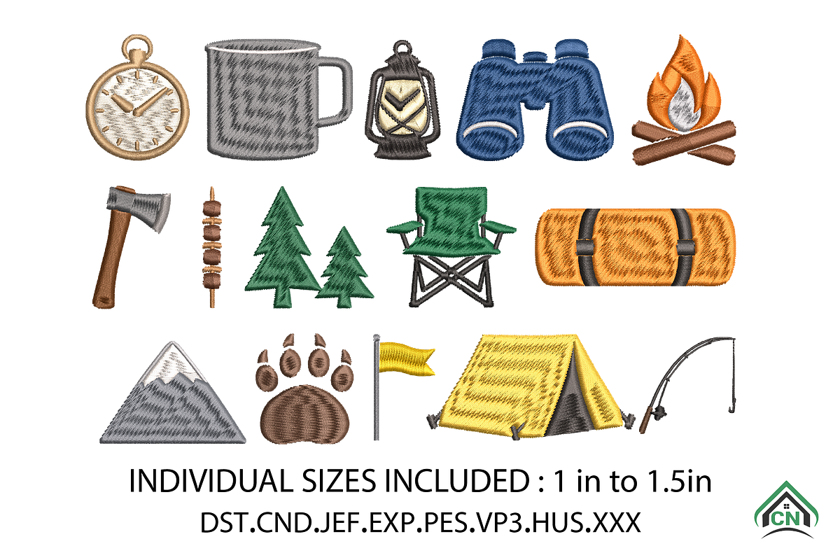 Camping Mini Embroidery Design, a Solid Icon by Craft Nest (Photo 1 of 6)