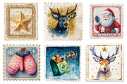 Christmas Postage Stamp Clipart, a Graphic by CitraGraphics (Thumbnail 2 of 4)