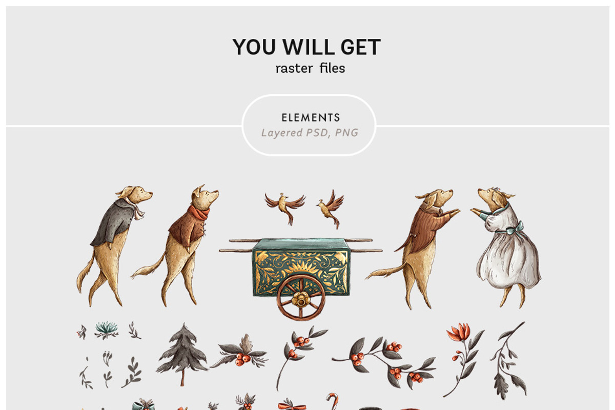 Vintage Holidays • Christmas Dogs, an Illustration by Yeticrab (Photo 13 of 13)