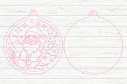 Santa Christmas Ornament Laser Cut, an Object Graphic by Layerology (Thumbnail 3 of 3)