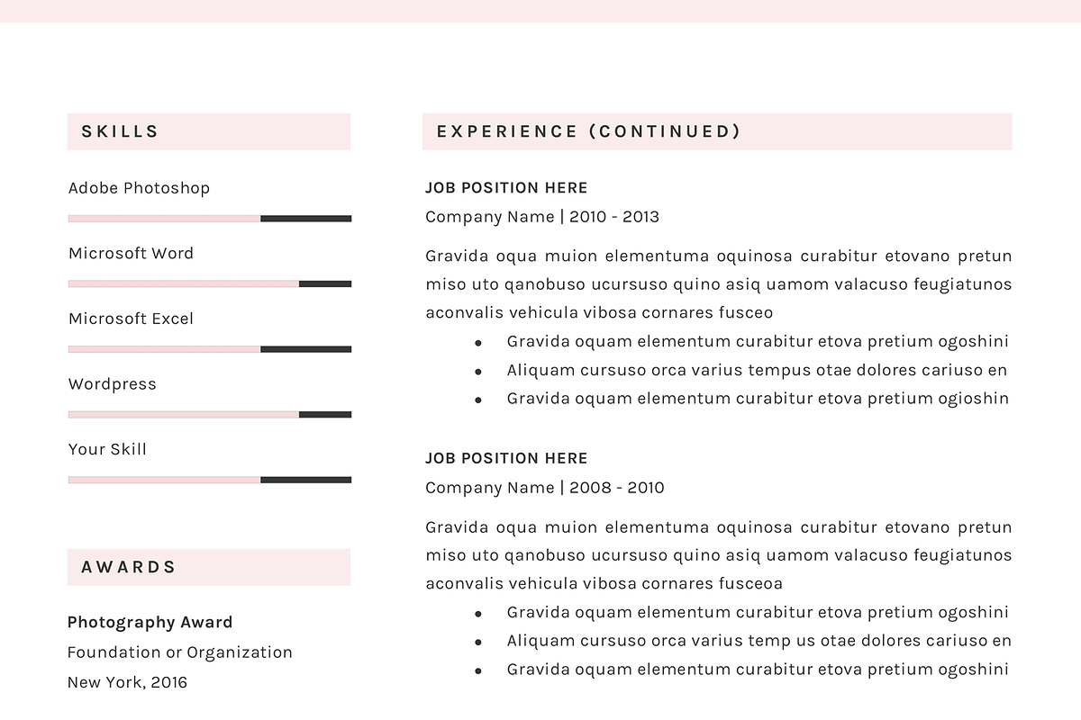 CV Resume Template for Word, a Resume Template by GResume (Photo 7 of 7)