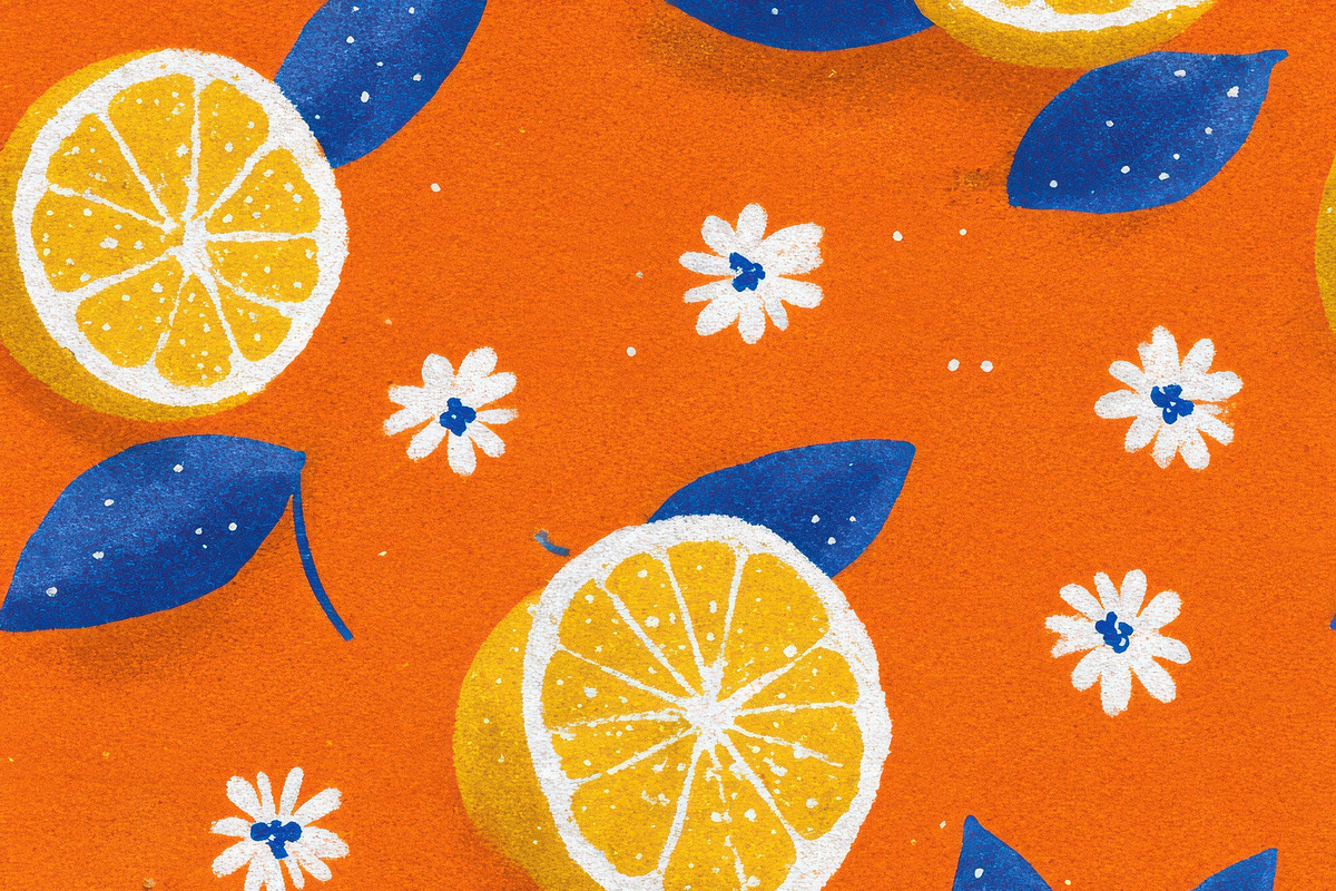 Citrus & Floral Seamless Pattern, a Decorative Illustration by Virgo Studio