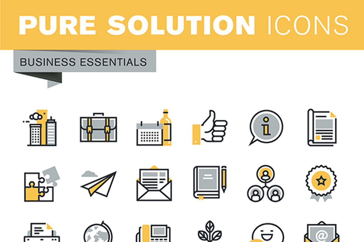 Set of Thin Line Business Icons preview 7
