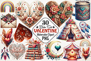 Boho Valentine Clipart Bundle, an Illustration by RobertsArt (Thumbnail 1 of 7)