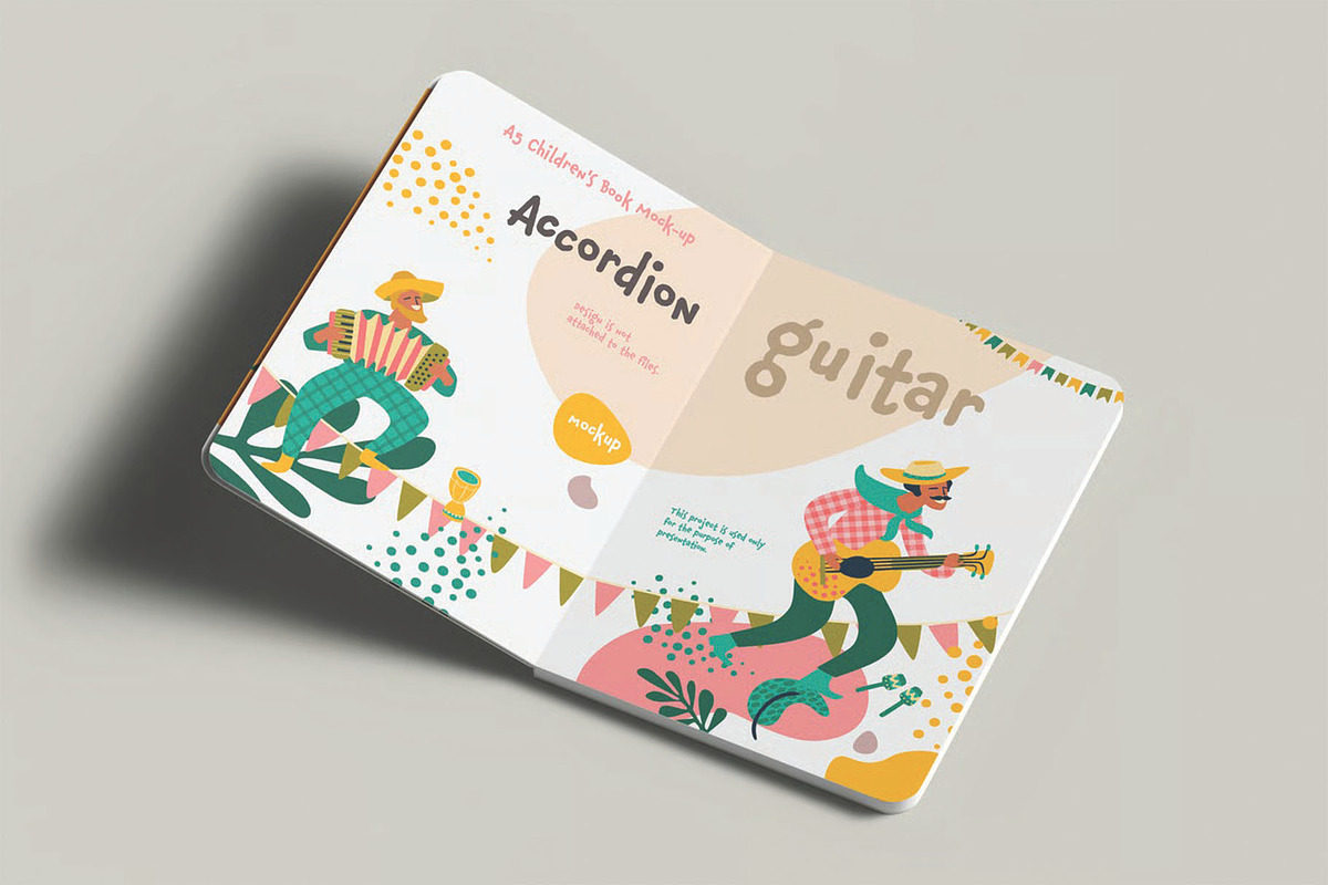 A5 Children's Book Mockup, a Books & Magazine Mockup by DesignRushMarket (Photo 4 of 10)