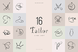 Tailor. Line Art Collection