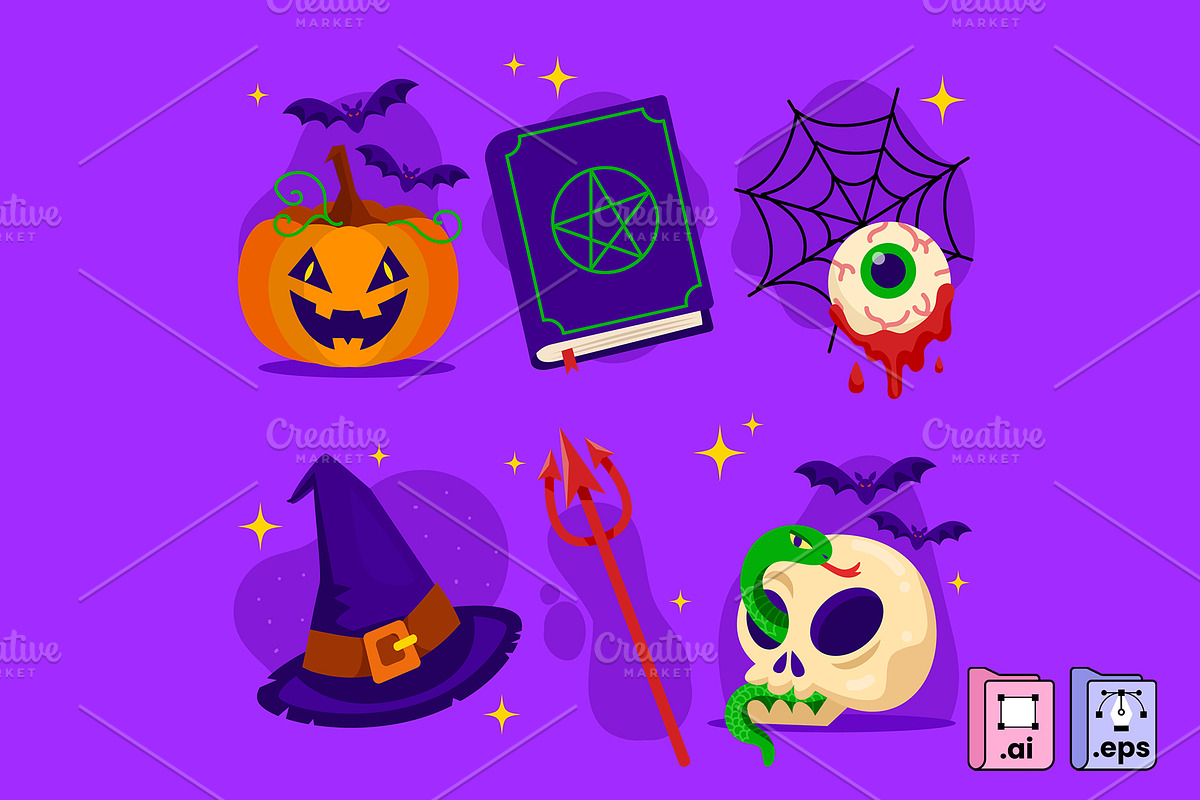 Spooky Halloween Decor Elements, an Object Graphic by MISS CHATZ (Photo 2 of 3)