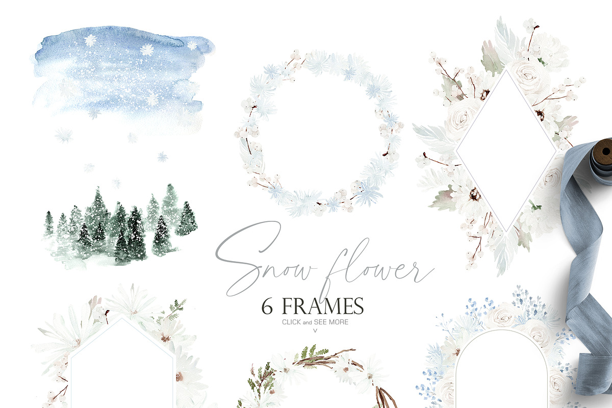 Watercolor flower - Snow flower, an Illustration by Beigetime (Photo 6 of 11)