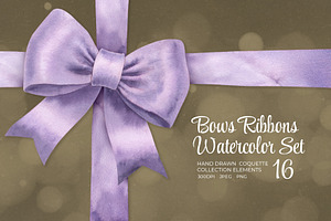 Bows Ribbons Watercolor Set