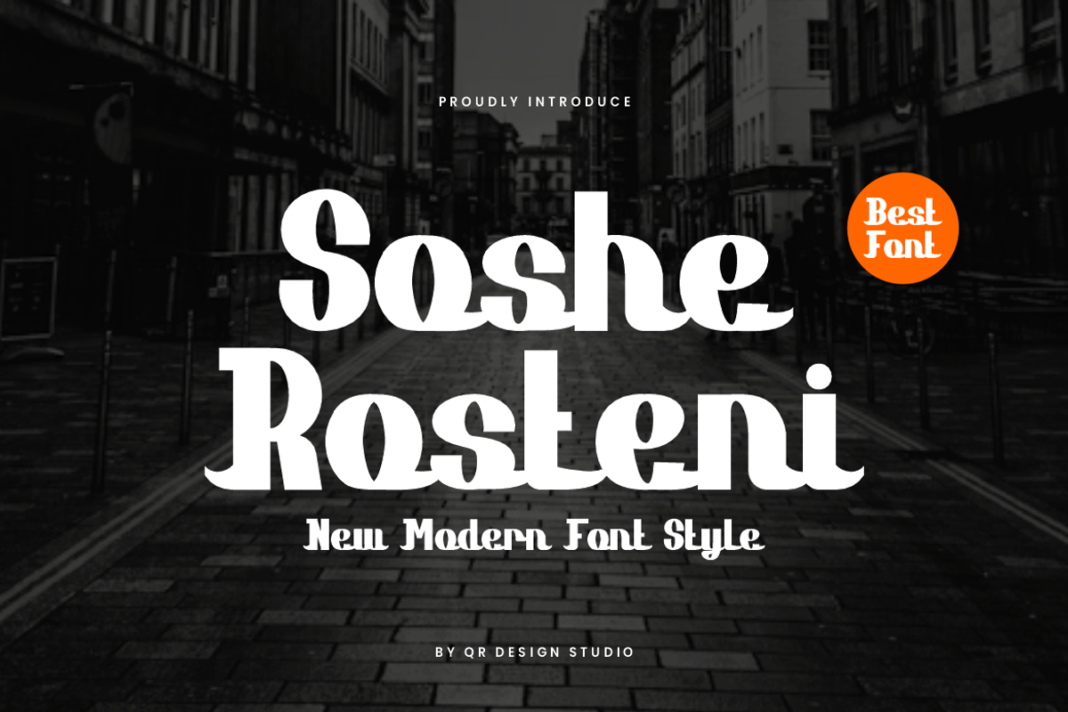 Soshe Rosteni - Modern Font, a Sans Serif Font by QR Design Studio (Photo 1 of 2)