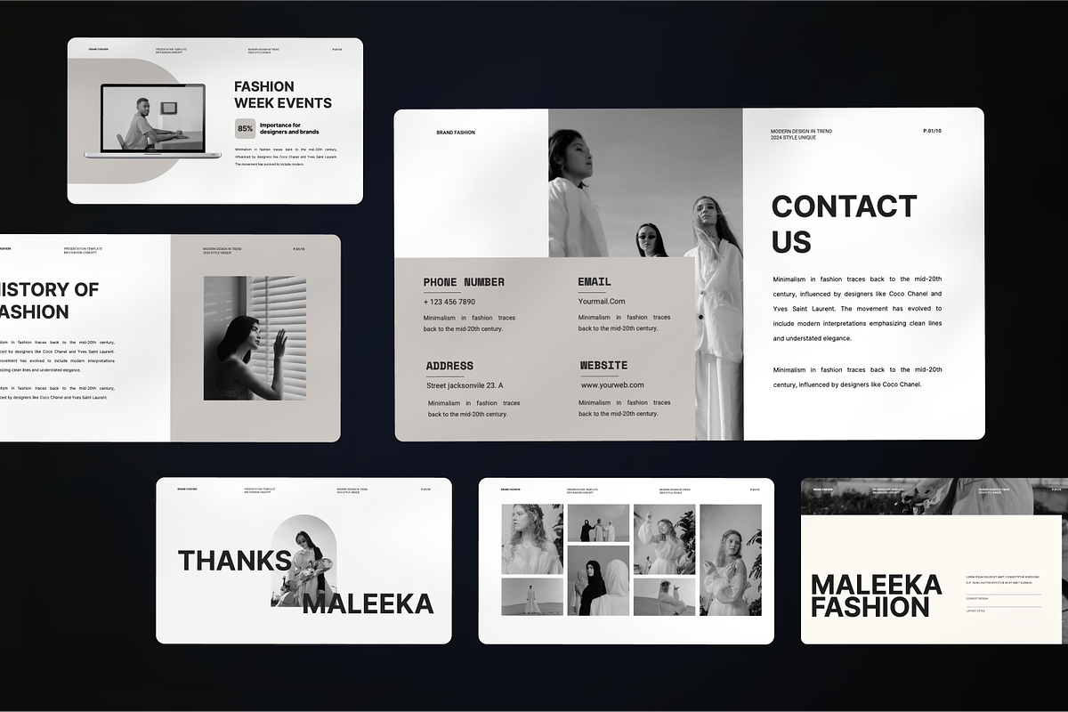 Black & White Fashion Google Slide, a Presentation Template by SquidPixey (Photo 7 of 7)