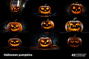 Halloween pumpkins. 45 images, a Holiday Photo by Handmadefont (Thumbnail 8 of 11)