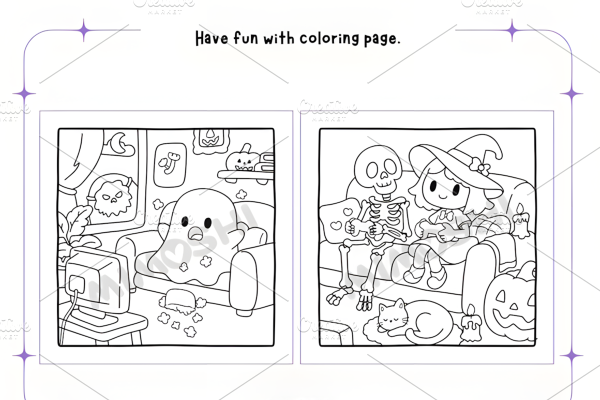 Spooky Hygge Halloween Coloring, a Seasonal Illustration by Coco Bloom (Photo 3 of 4)