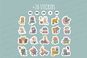 Cats Birthday Clipart Set, an Animal Illustration by Palau (Thumbnail 10 of 10)