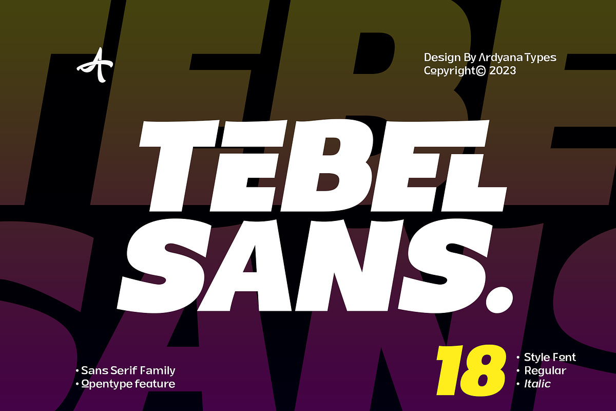Tebel Sans - Sans Serif Font Family, a Sans Serif Font by Ardyanatypes (Photo 1 of 12)