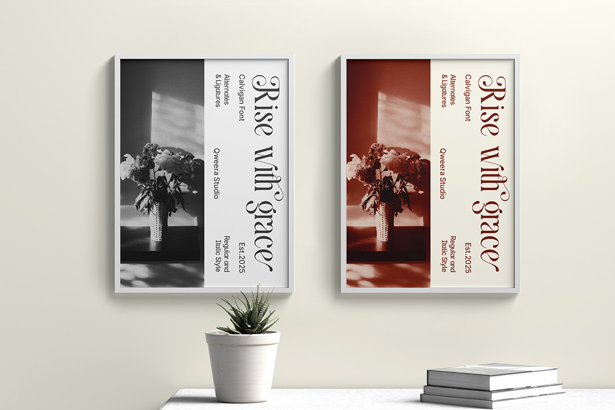 Calvigan - Romantic Elegant Luxury, a Serif Font by Qweera Studio (Photo 6 of 12)