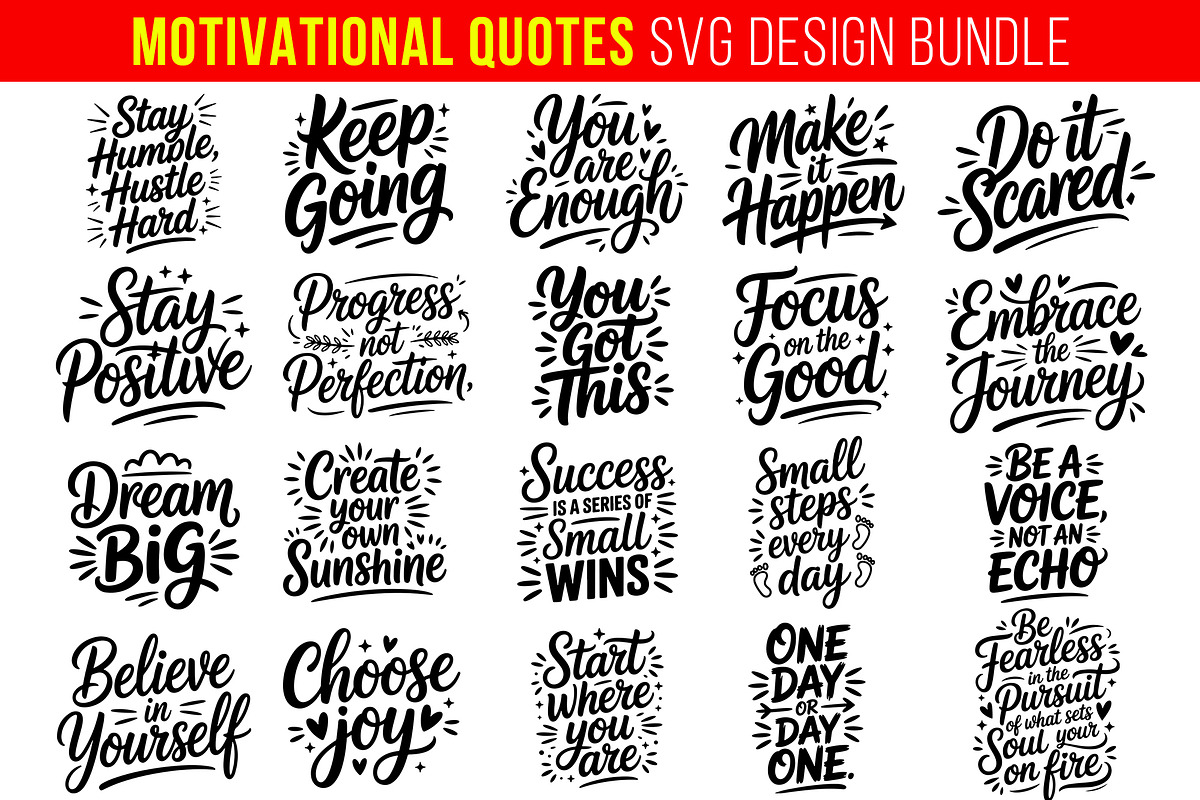 20 Motivational Quotes SVG Design, an Object Graphic by himelgfx