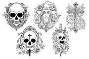 Dark Horror Tattoo stamps procreate, a Brush Add-On by aivos (Thumbnail 2 of 7)