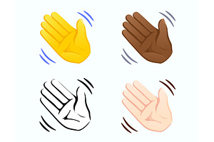 Waving hand gesture icons set vector, an Icon by Yayasya
