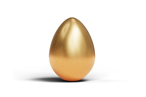 Golden egg, transparent background