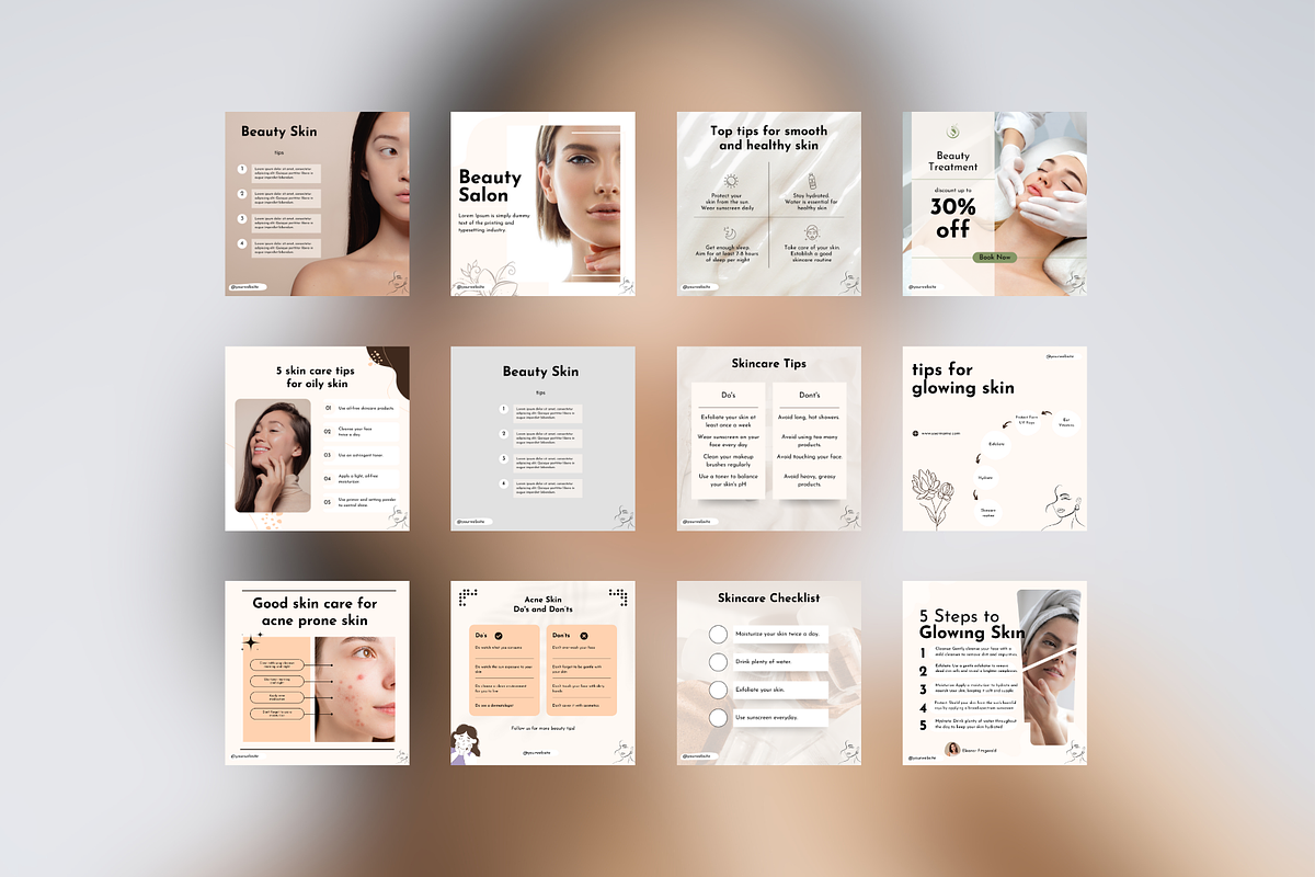 50 Skincare Instagram Templates, a Social Media Template by Adored Templates (Photo 7 of 10)