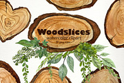 Watercolor Woodslices Clipart- Handp, an Illustration by SandraGraphicDesign (Thumbnail 7 of 7)