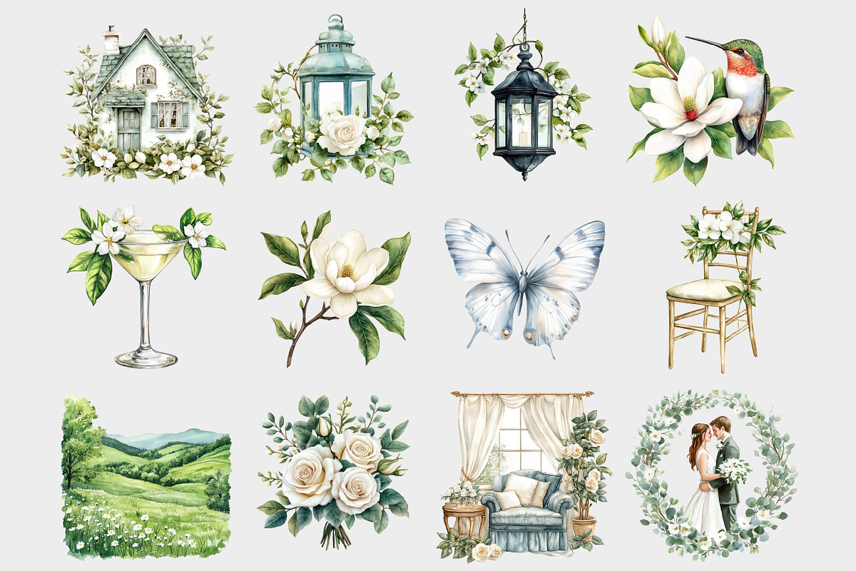 Watercolor Flower Clipart, a Seasonal Illustration by Design Market (Photo 3 of 5)