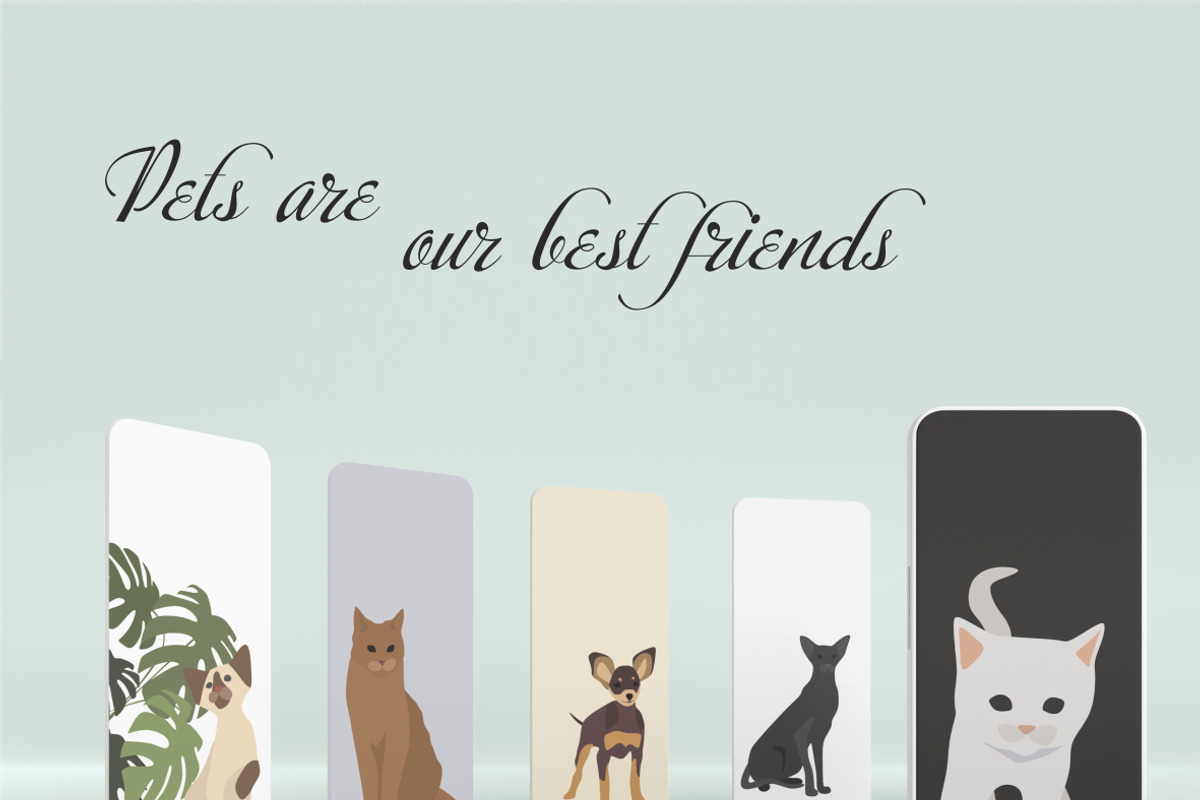 dogs and cats, favorite pets, an Animal Illustration by Yana_mide (Photo 4 of 7)