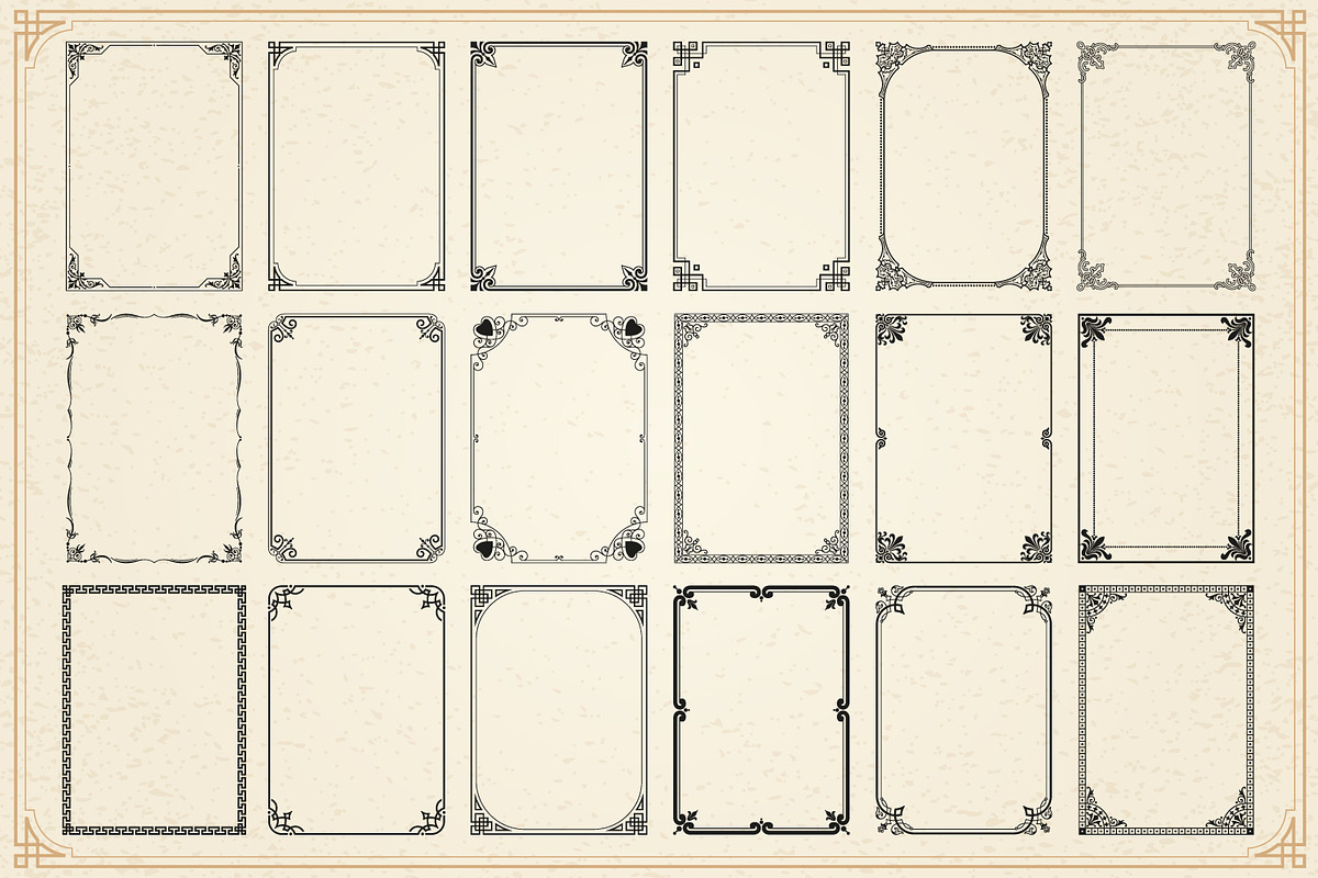 Decorative frames and borders set #2, an Object Graphic by Digiselector Design Goods (Photo 3 of 7)