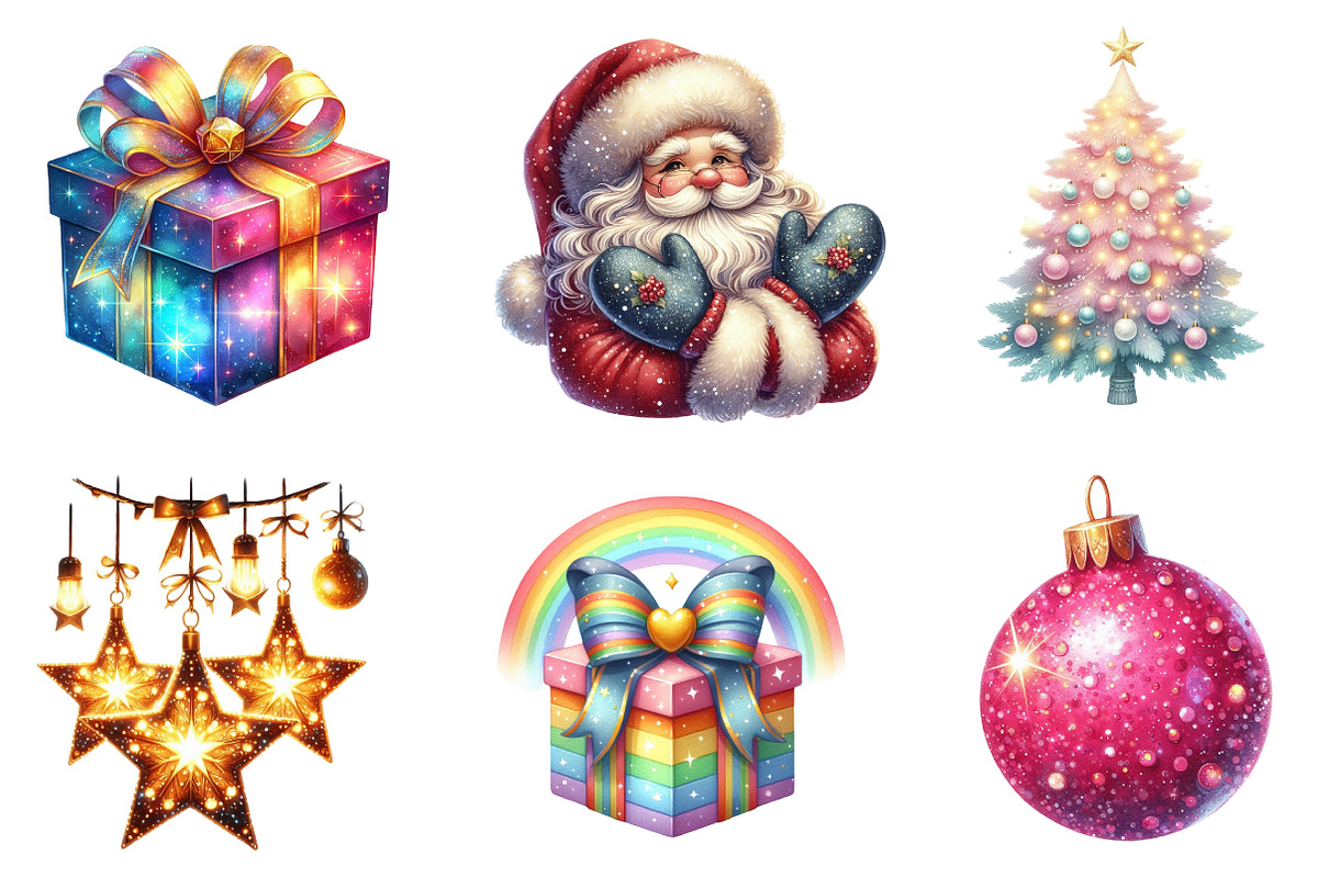 Sparkle Christmas Clipart, an Illustration by CreationArt (Photo 5 of 7)
