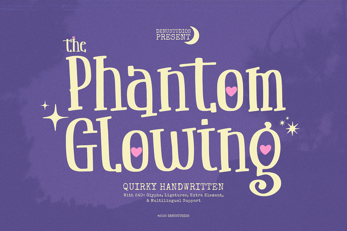 Phantom Glowing | Quirky Handwritten, a Handwritten Font by Denustudios (Photo 1 of 12)