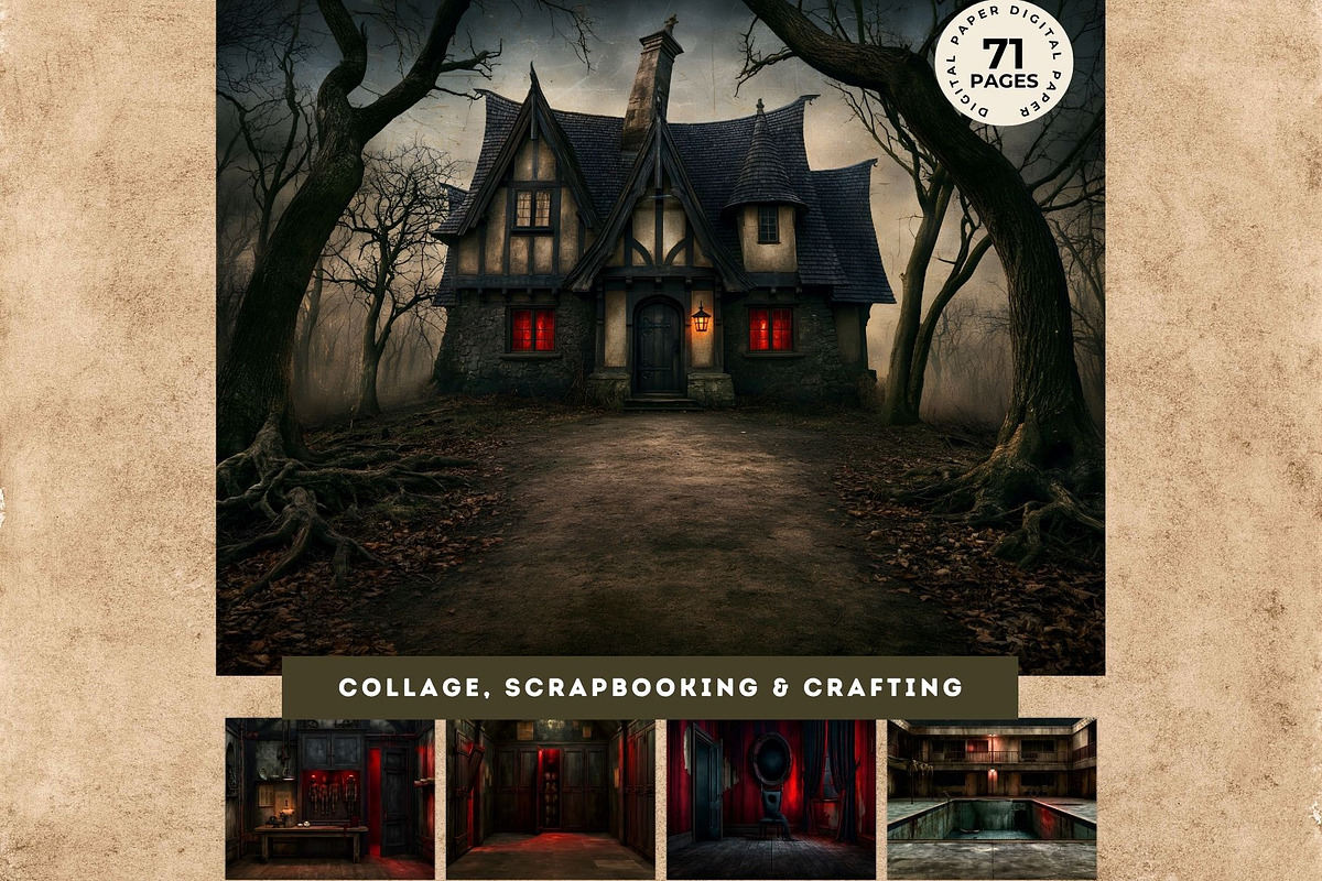71 Halloween Horror Backdrops, a Seasonal Illustration by ThatsDesignArt (Photo 5 of 15)