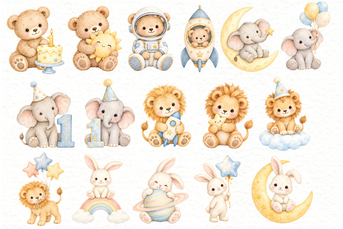 First Trip Around the Sun Clipart, a Decorative Illustration by Villa 11 Estudio (Photo 2 of 7)