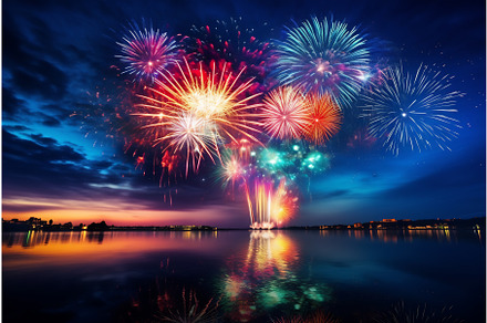 Abstract colored firework background, a Seasonal Illustration by Beautiful things