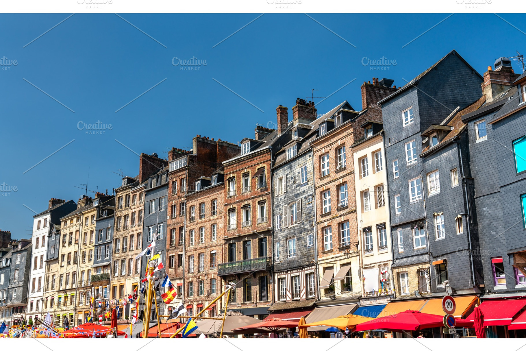 Traditional houses in the harbour of stock photo containing france and, an Architecture Photo by Leonid Andronov