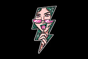 beautiful woman is biting candy, a Person Illustration by gunaonedesign (Thumbnail 1 of 4)