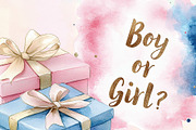 18 Gender Reveal Watercolor Elements, a Decorative Illustration by Loony Dream Designs (Thumbnail 5 of 5)